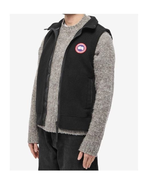 Canada Goose Black Mersey Logo Patch Gilet for men
