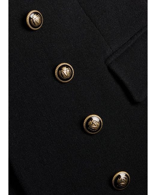 Veronica Beard Black Claude Dicky Double-Breasted Stretch-Wool Blazer