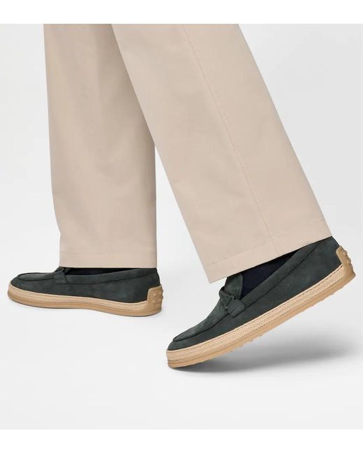 Tod's Blue Suede Loafers for men