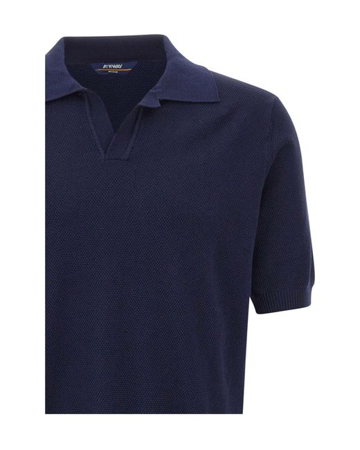 K-Way Blue Pleyr Waffle-Knit T-Shirt for men