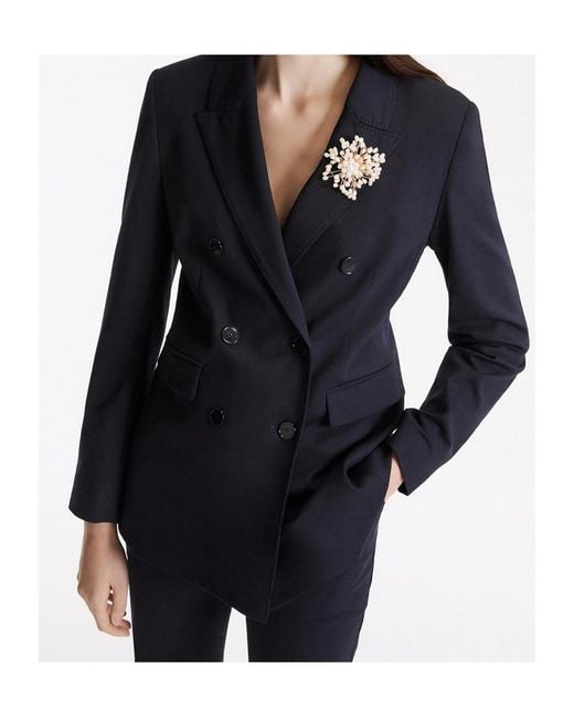 Marella Blue Double-Breasted Blazer