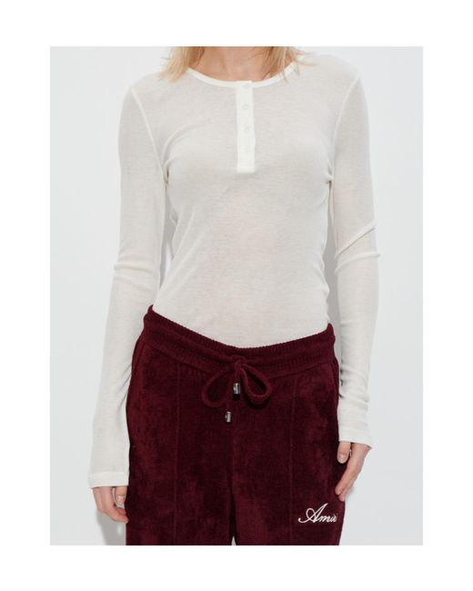 Samsøe & Samsøe White Button-Detail Top