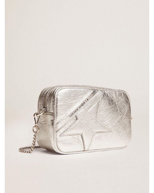 Golden Goose Deluxe Brand Natural Metallic Star Patch Crossbody Bag
