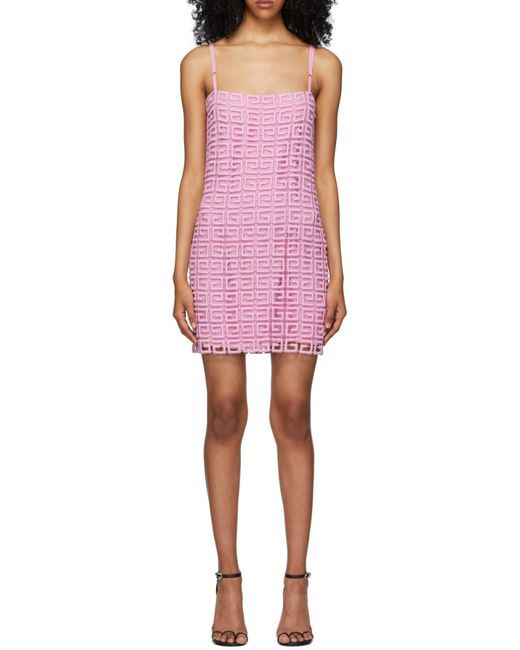 Givenchy Pink 4G Layered Fitted Mini Dress