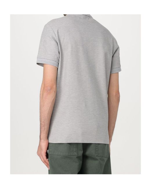 Burberry Gray Logo Embroidered Short-Sleeved Polo Shirt for men