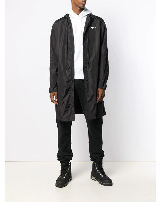 Off-White c/o Virgil Abloh Black Lightweight Hooded Rain Coat for men