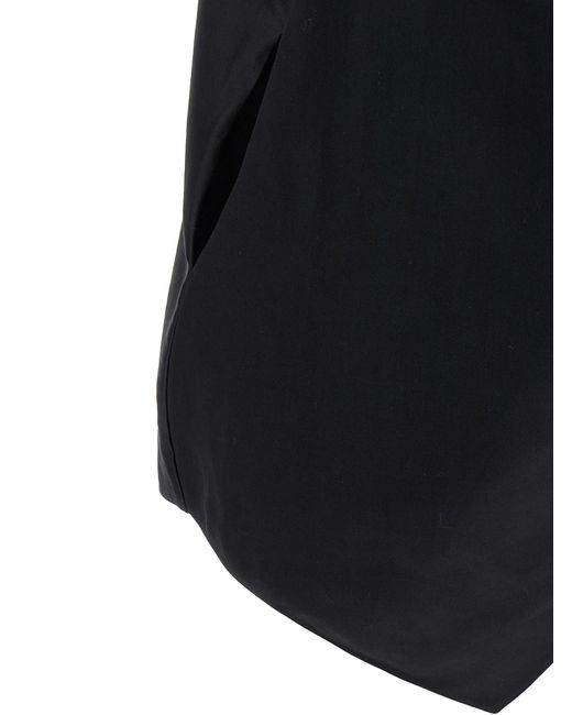 The Row Black Draped Wide-Neck Blouse