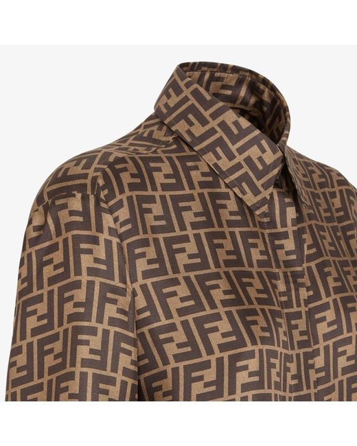 Fendi Brown Ff Silk Shirt