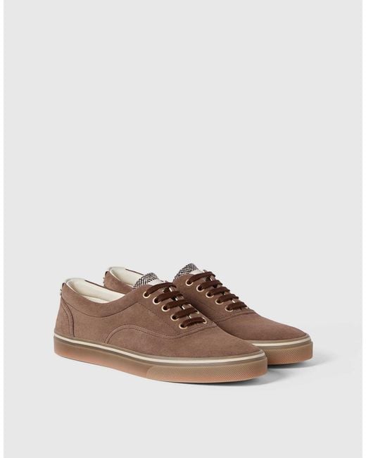 Brunello Cucinelli Brown Suede Sneakers for men
