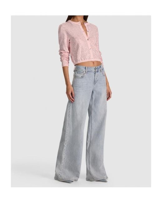 Alice + Olivia Pink Carson Embellished Cardigan