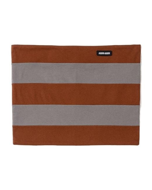 Miu Miu Brown Striped Jersey Top