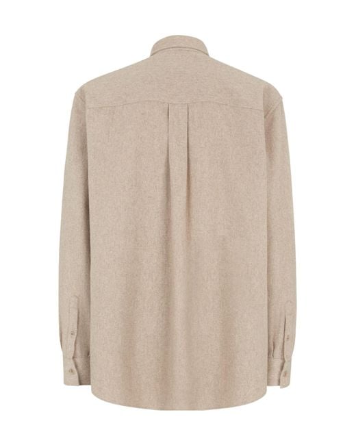 Fendi Natural Long Sleeved Buttoned Shirt for men