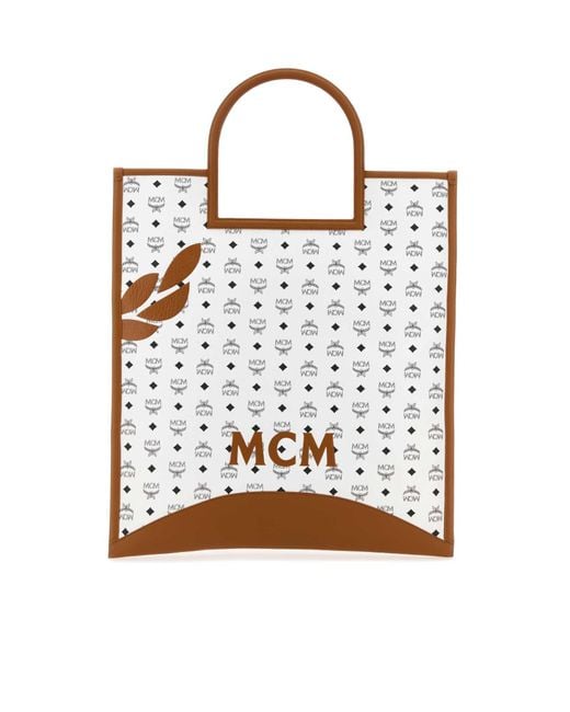 MCM White Pattern Handbag
