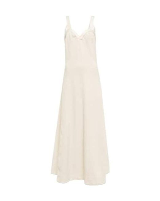 Jil Sander White Cotton-Blend Midi Dress