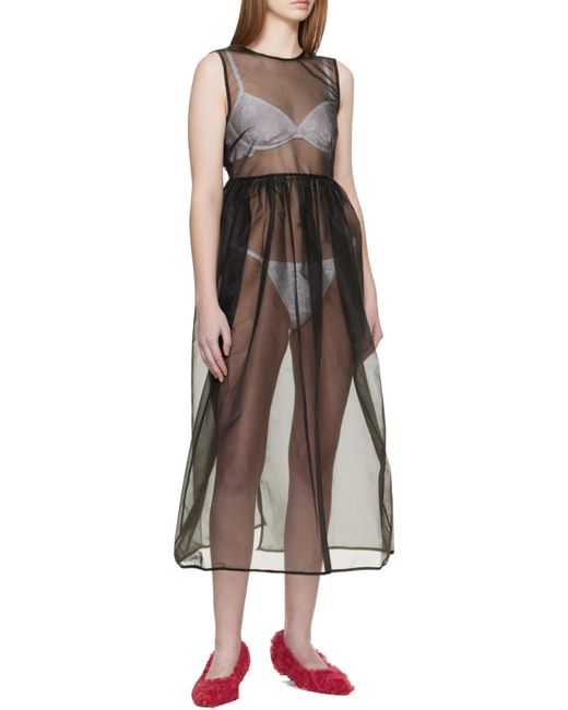 CECILIE BAHNSEN Black Camilla Liquid Myrtia Midi Dress