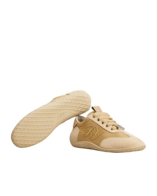Roger Vivier Natural Viv Low Embroidered-Logo Sneakers