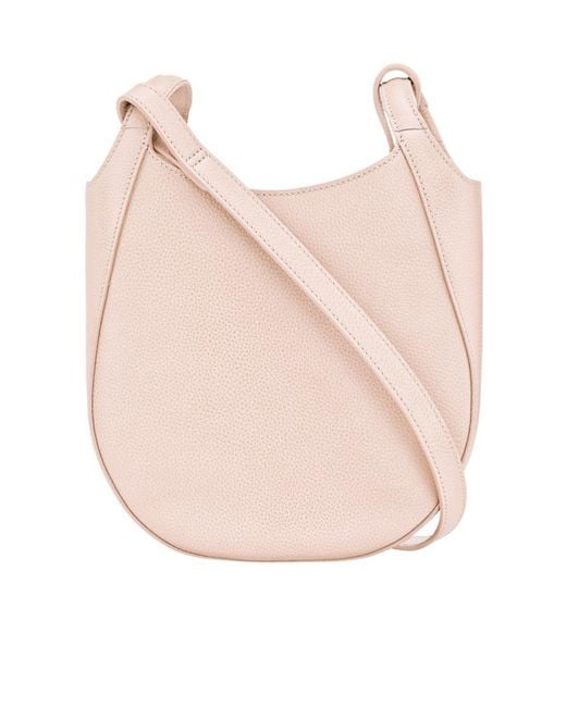Longchamp Pink Le Foulonné S Grained-Leather Shoulder Bag