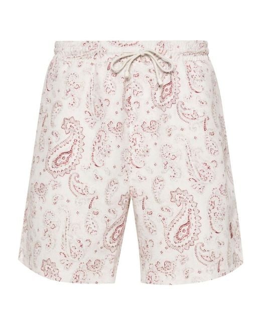 Brunello Cucinelli Multicolor Paisley-print Swim Shorts for men