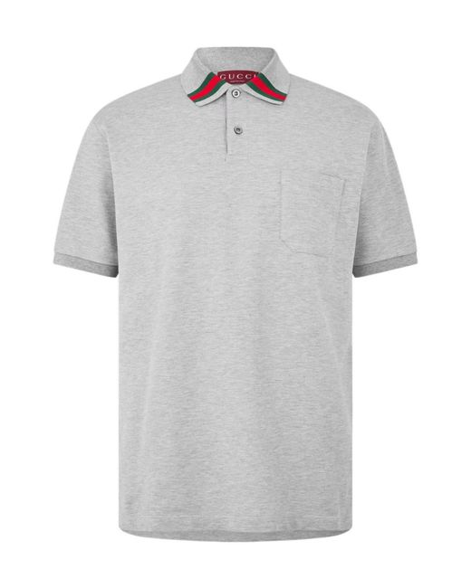 Gucci Gray Web Polo Sn62 for men