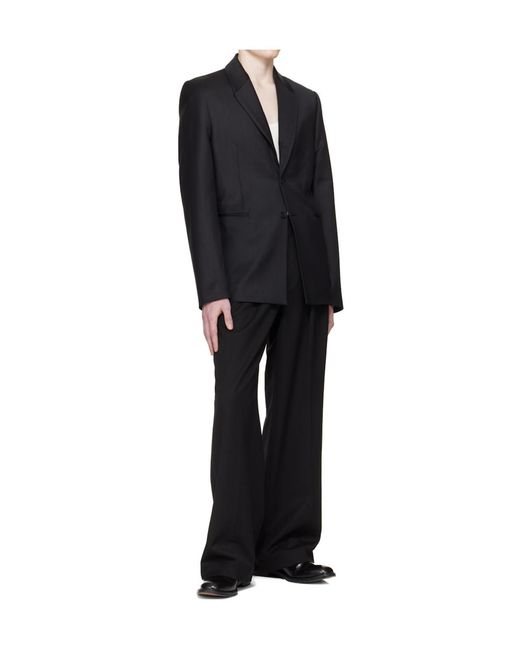 HELIOT EMIL Blue Derby Long-Sleeved Wool Blazer for men