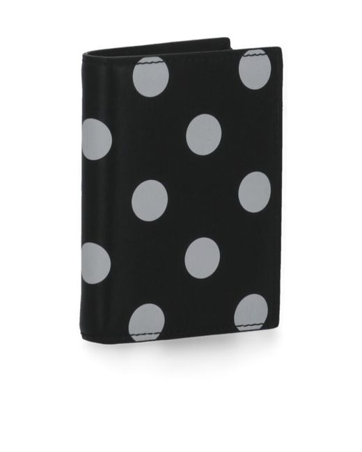Comme des Garçons Black Leather Double Fold Wallet for men
