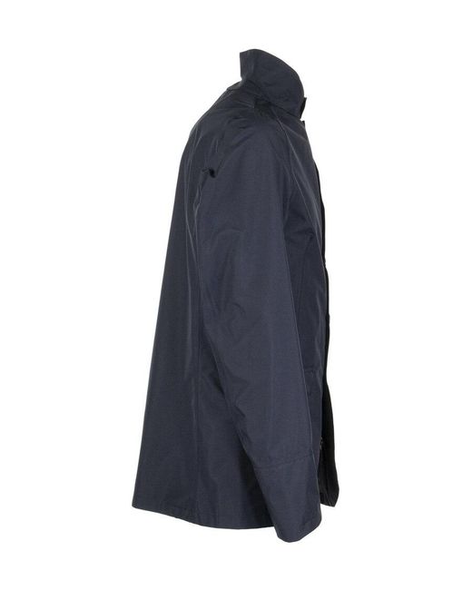 Herno Blue High-Neck Buttoned Jacket for men