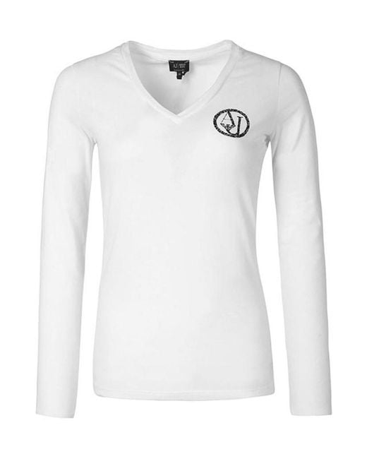 Armani Jeans White Logo Detail T-Shirt
