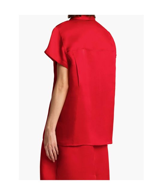 Khaite Red Keefe Button-Up Blouse