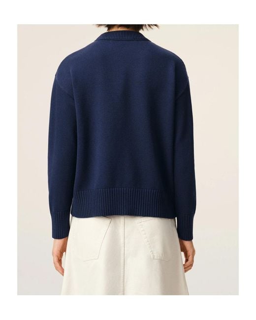 AMI Blue Ami Ami De Coeur Crewneck Jumper for men