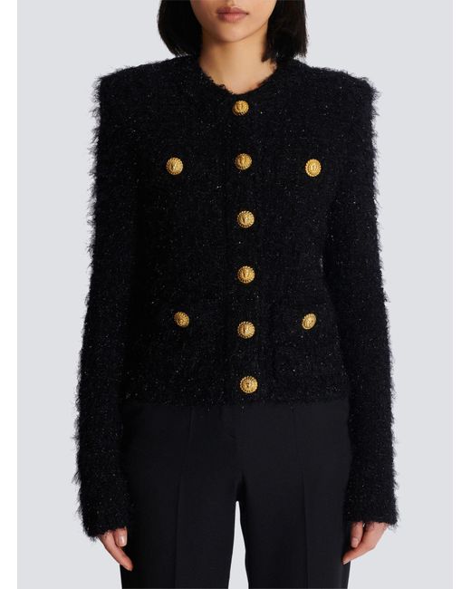 Balmain Black Tweed Jackets