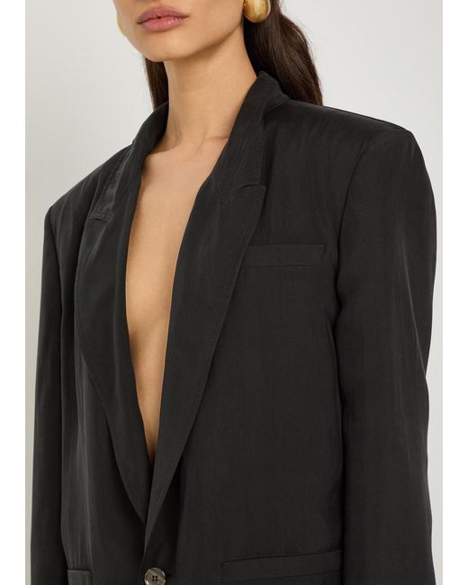 Saint Laurent Black Silk Blazer