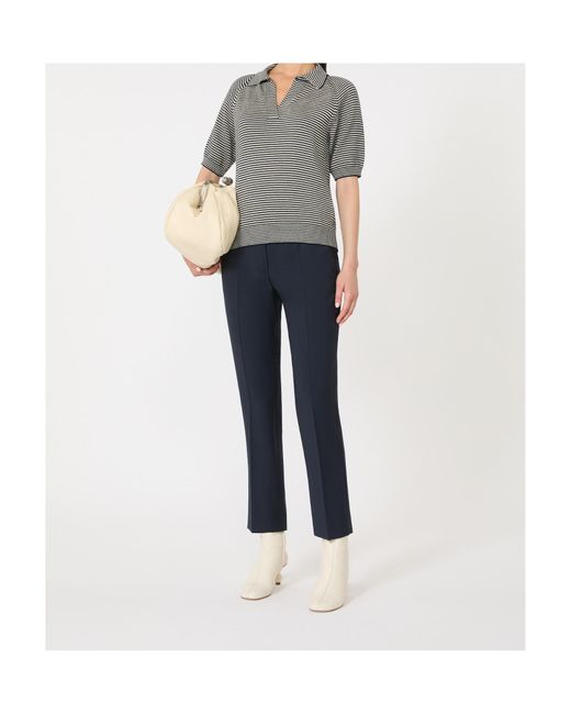 Weekend by Maxmara Blue Woollen Cloth Cigarette Trousers