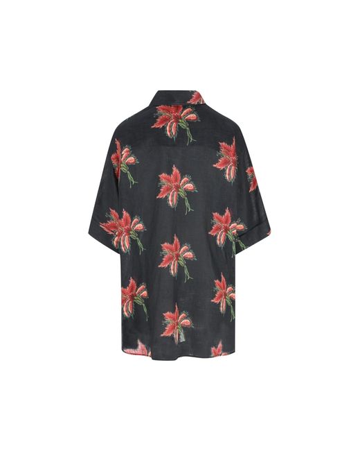 Valentino Multicolor Floral Printed Short-Sleeved Shirt