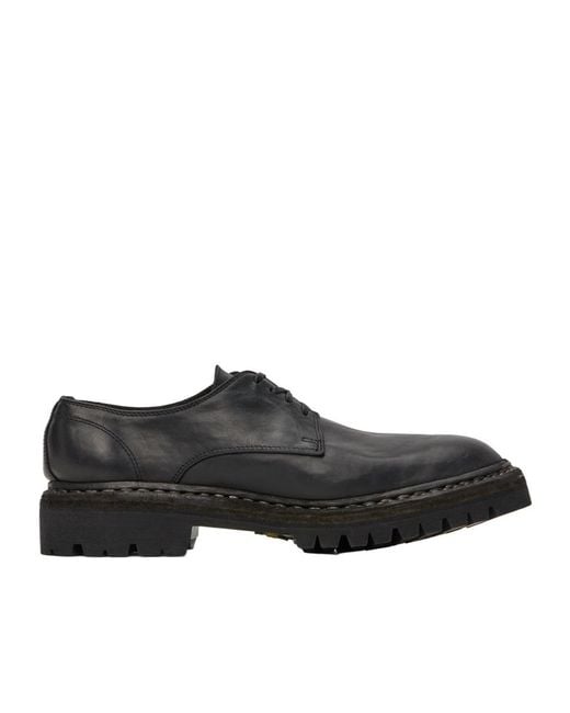 Guidi Black Lacing Closed Derby Shoes for men