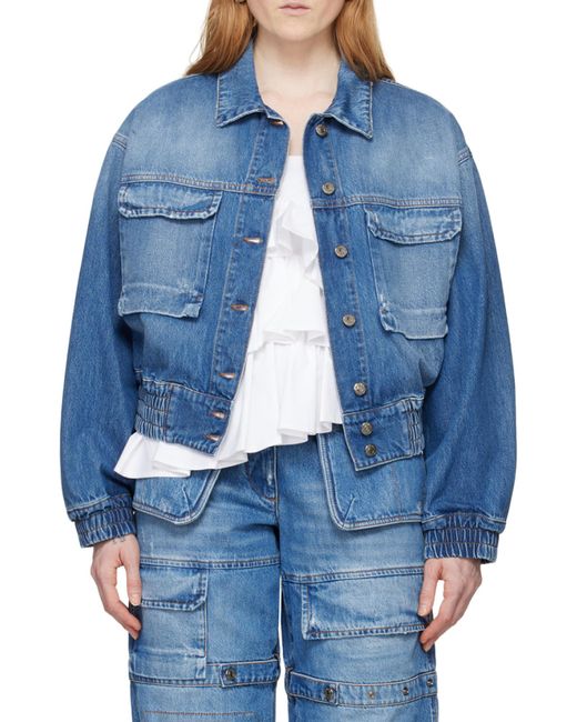 MSGM Blue Flap-Pockets Denim Jacket