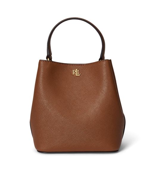 Ralph Lauren Brown Leather Mini Bucket Handbag