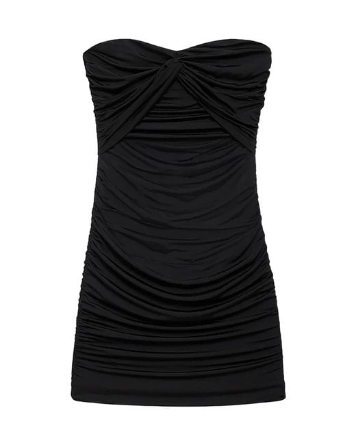 Anine Bing Black Ravine Ruched Mini Dress