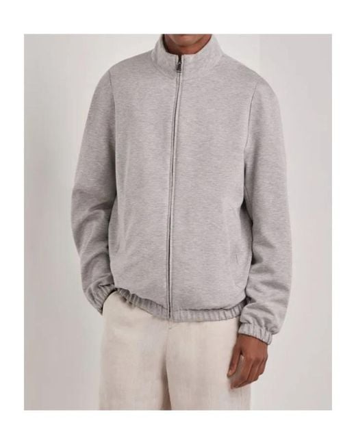 Canali Brown Stand-Collar Zip Jacket for men