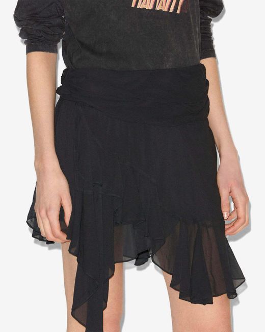 Isabel Marant Black Isabel Marant Étoile Patterned Asymmetric Mini Skirt