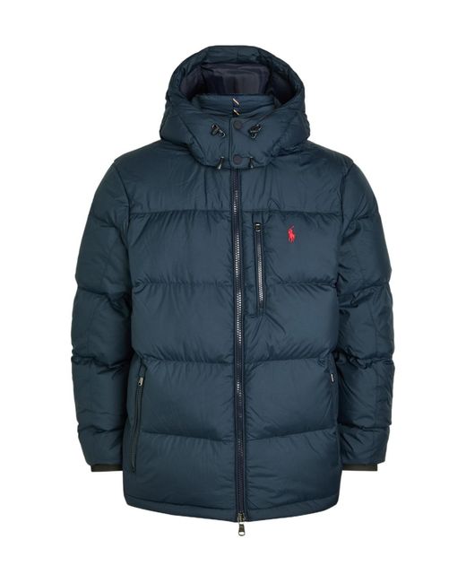 Polo Ralph Lauren Blue Logo-Embroidered Padded Shell Jacket for men