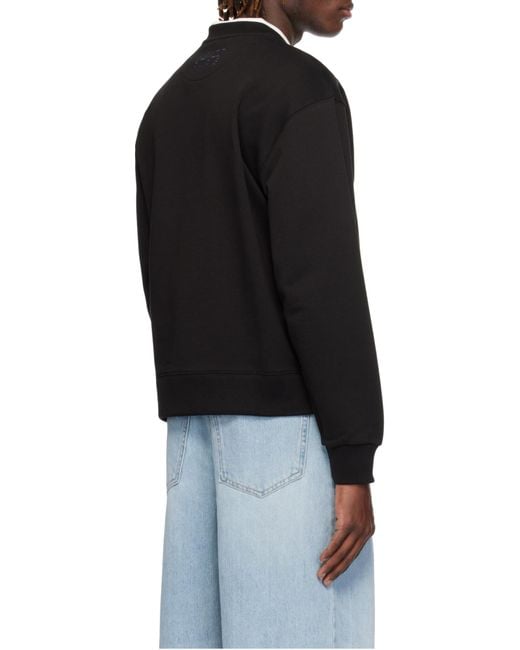 KENZO Black Logo Patch Crewneck Sweatshirt for men