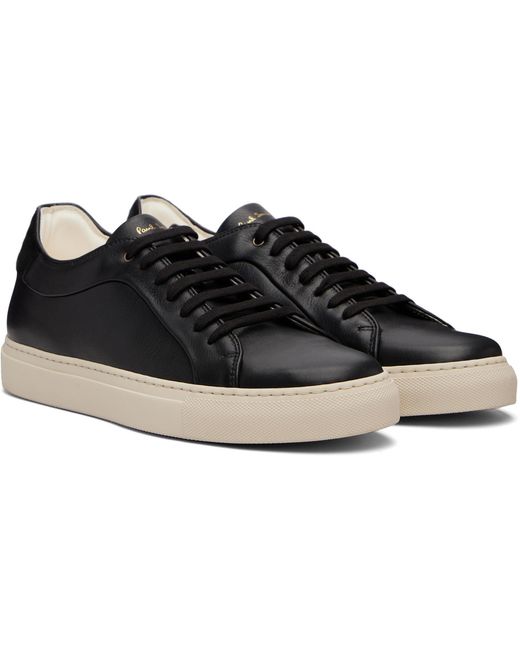 Paul Smith Black Round Toe Lace-Up Sneakers for men