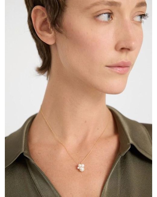 Sophie Bille Brahe Metallic Bisou Pearl Pendant Necklace
