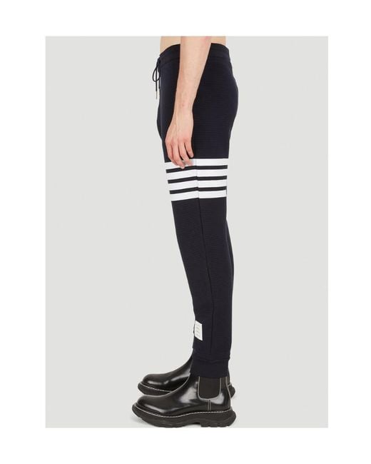 Thom Browne Blue 4-Bar Drawstring Track Pants for men