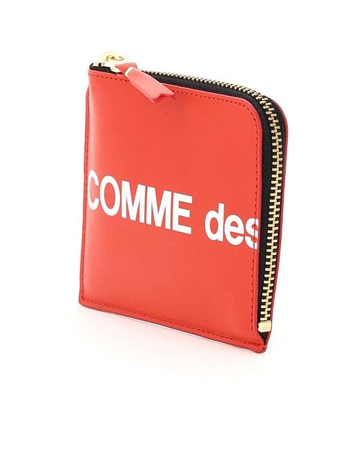 Comme des Garçons Red Logo Zipper Wallet for men
