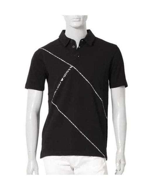 Emporio Armani Black Logo Details Polo Shirt for men