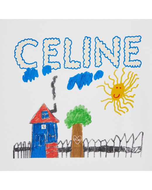 Céline White Loose T-Shirt