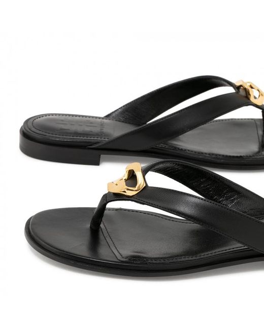 Givenchy Brown Thong Strapped G Chain Buckle Sandals