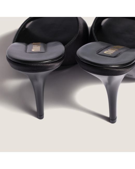 Miu Miu Black Round-Toe High-Heeled Sandals