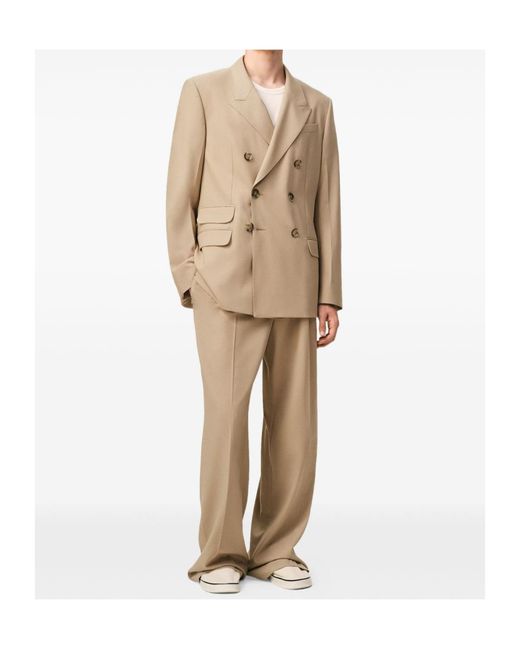 AMI Natural Ami Double Breasted Straight Jacket for men